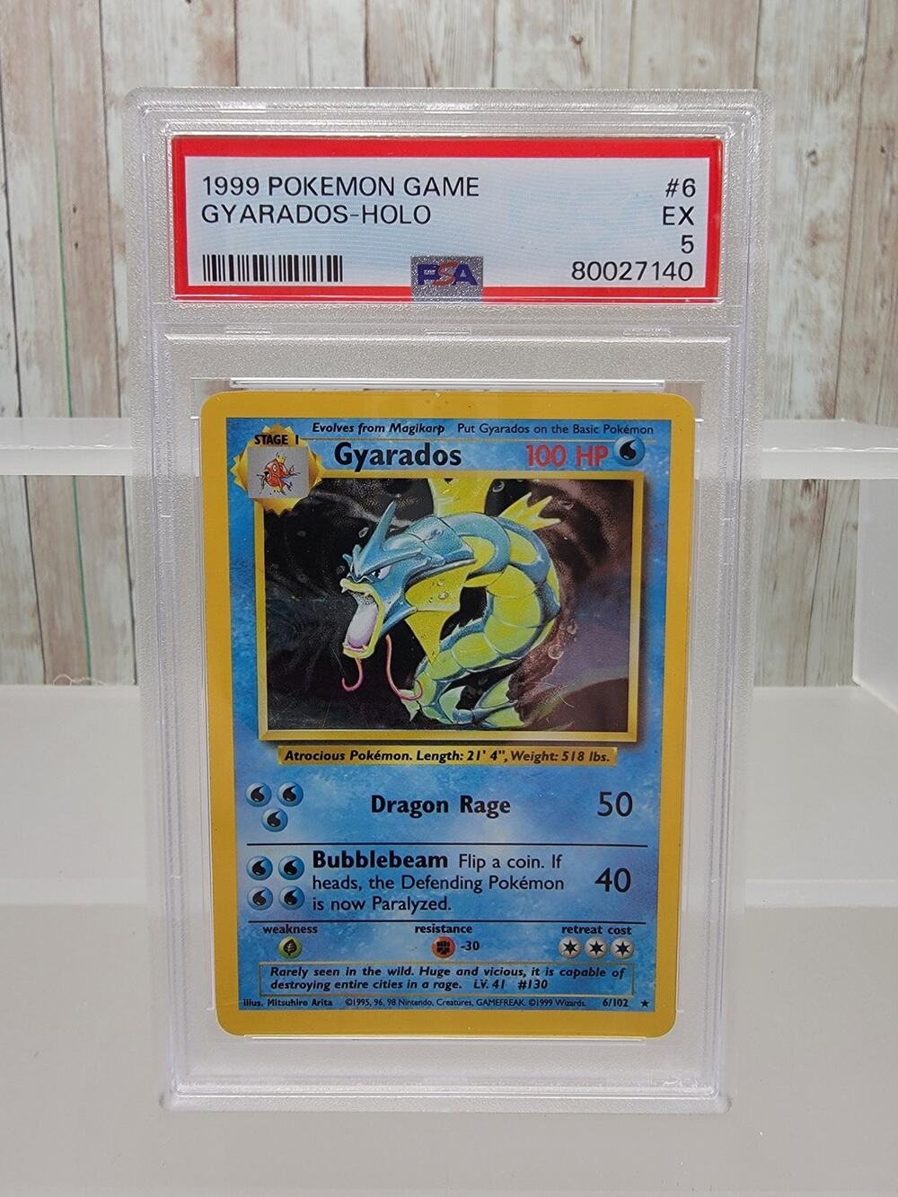 Wizards of the Coast Pokemon TCG Base Set Gyarados Holo Rare 6/102 PSA 5 1999
